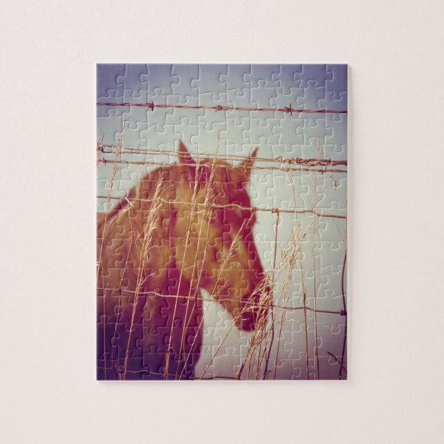 Bakom stängslet Abstrakt Horse Pussel (Vertikal)