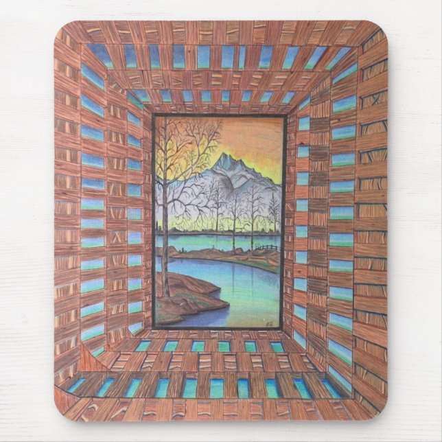 Bakom träverket Teckning Musmatta (Framsidan)