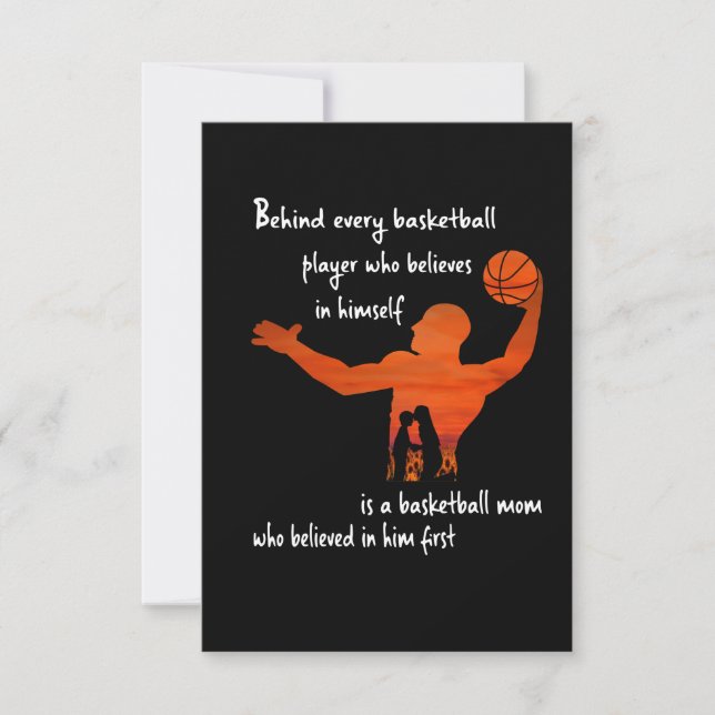 Bakom varje basketspelare Mamma som trodde Tack Kort (Framsida)