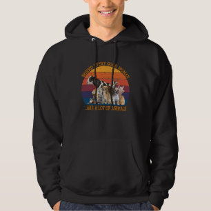 Bakom varje bra kvinna finns en massa djur Retro Hoodie