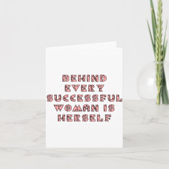 Bakom varje framgångsrik kvinna är sig självt, sjä kort (Framsida)