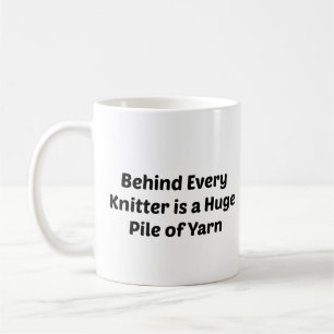 "Bakom varje knut är en pil av garn" fras Kaffemugg