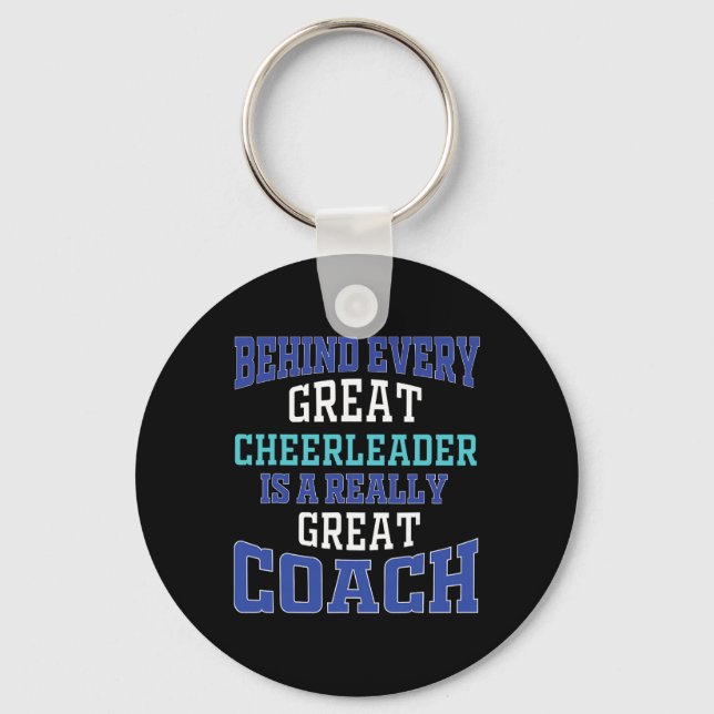 Bakom varje stor cheerleader - Cheer-tränare Nyckelring (Framsida)