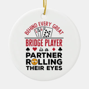 Bakom varje Underbar Bridge Player-ljuva Julgransprydnad Keramik