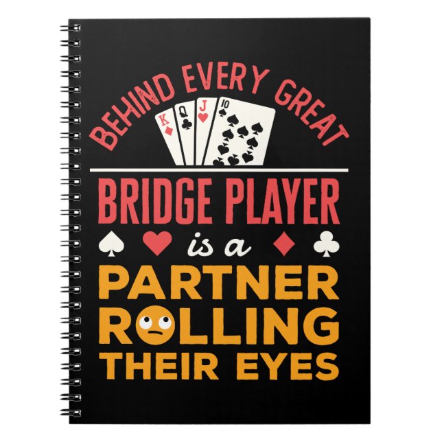 Bakom varje Underbar Bridge Player-partner Anteckningsbok (Framsidan)