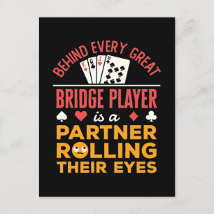 Bakom varje Underbar Bridge Player-partner Vykort