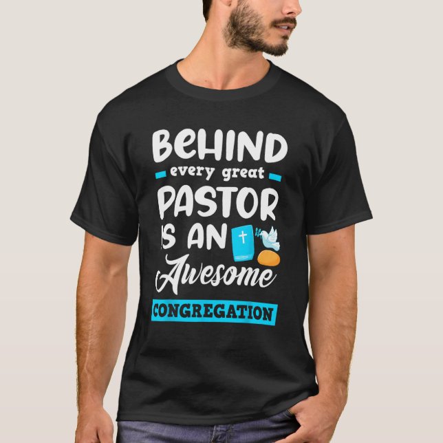 Bakom varje Underbar pastor finns en Fantastisk Co T Shirt (Framsida)