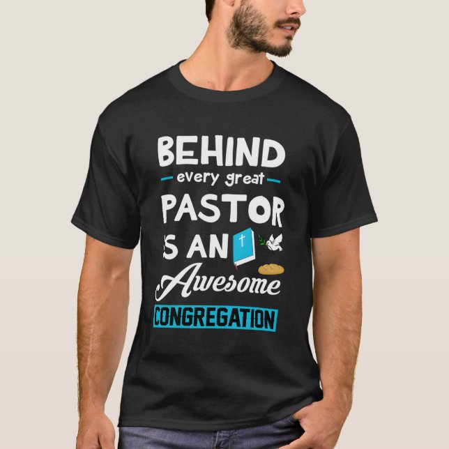 Bakom varje Underbar pastor finns en Fantastisk Co T Shirt (Framsida)