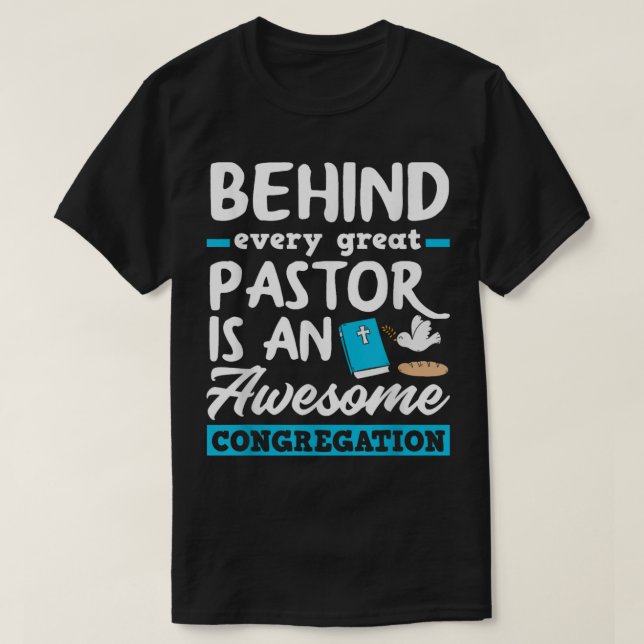 Bakom varje Underbar pastor Funny Minister Clergy  T Shirt (Design framsida)