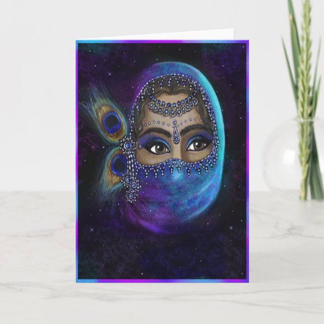 Bakom Veil Greeting Card Kort (Framsida)