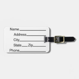 Bakre förpackning och resgodsmärkning med läderban bagagebricka