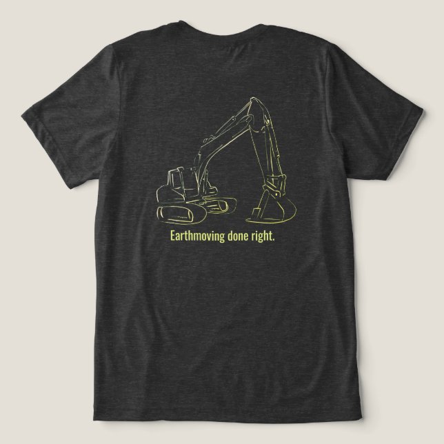 Bakre grävmaskin t-shirt för tung utrustning opera (Design Baksida)