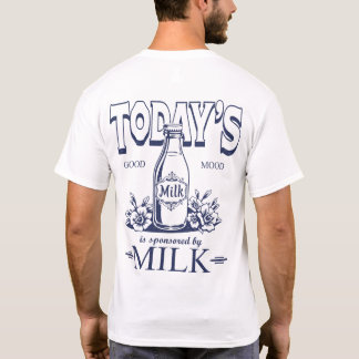 Bakre tryck dagens goda humör vintage mejeri t shirt
