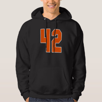 Bakre tryck orange sport block nummer 42 för sport hoodie