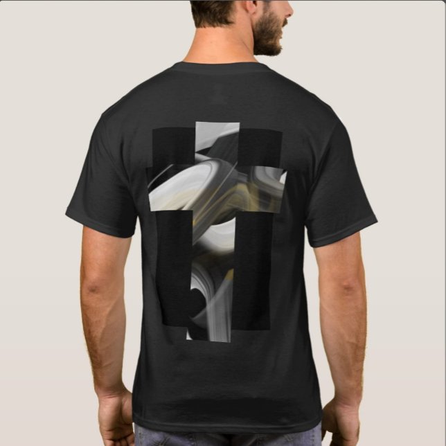Bakre tryckt t-shirt trend Abstrakt svart vit (Skapare uppladdad)