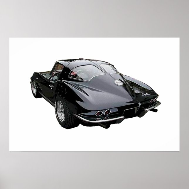 Bakre vy av 1963 Corvette Stingray-poster Poster (Framsidan)