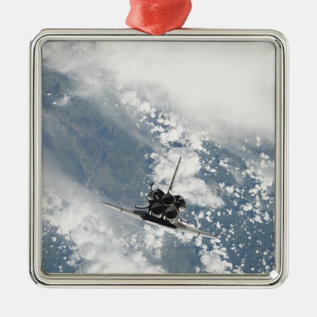 Bakre vy av de tre huvudmotorerna julgransprydnad metall (Framsidan)