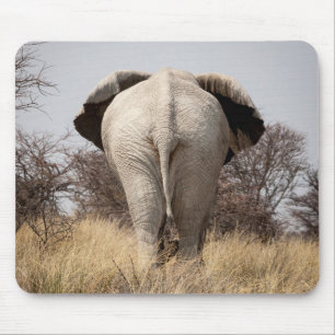 Bakre vy av elefant musmatta
