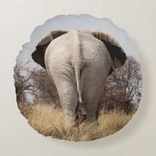 Bakre vy av elefant rund kudde