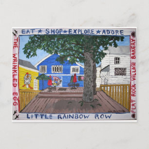 Bakreden av Little Rainbow Row i Flat Sten NC Vykort
