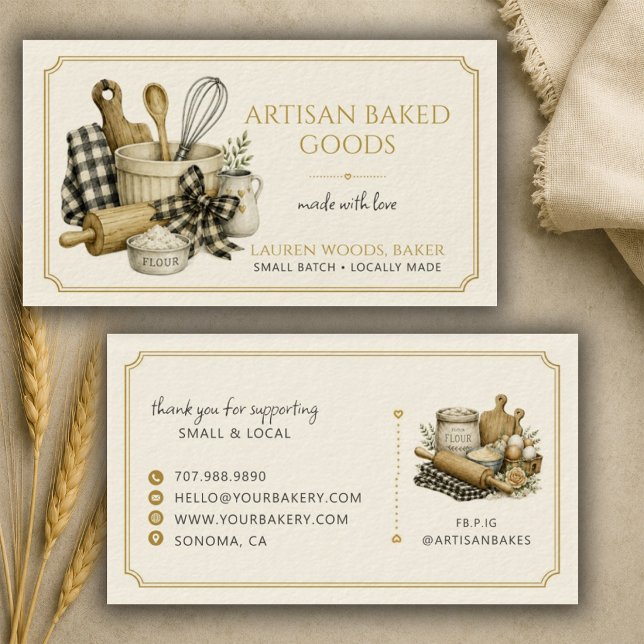 Bakredskap Artisan Baker Bageri  Visitkort (Skapare uppladdad)
