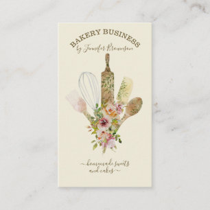 Bakredskap Catering Kock Chef elfenben Visitkort
