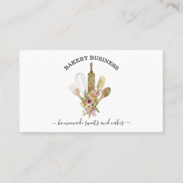 Bakredskap Catering rustika gröna blommor Visitkort