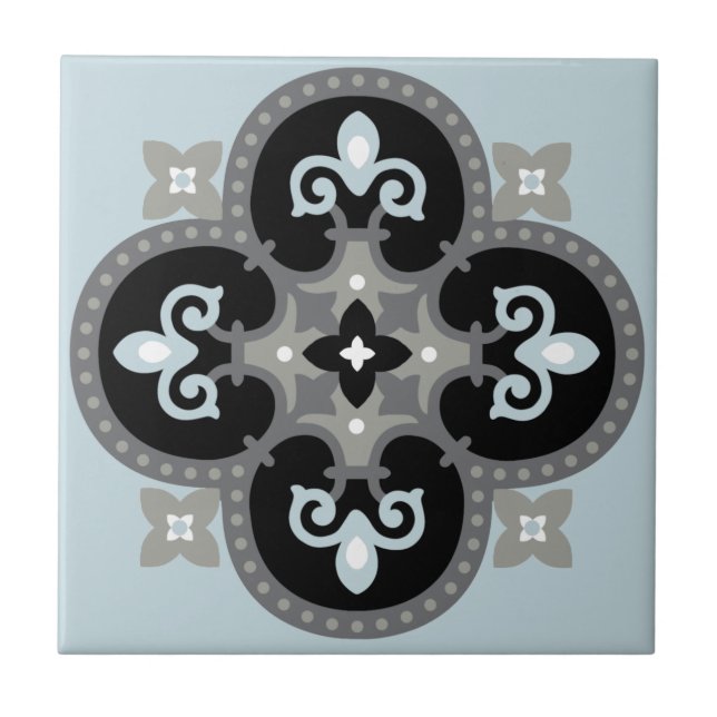 Bakrutor till köksdukar i Medelhavet Kakelplatta (Framsidan)