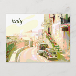 Bakrutorna till Italien Travel Poster Stil Vykort