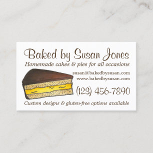 Baksida av bakverk av Boston Cream Paj, bakverk av Visitkort