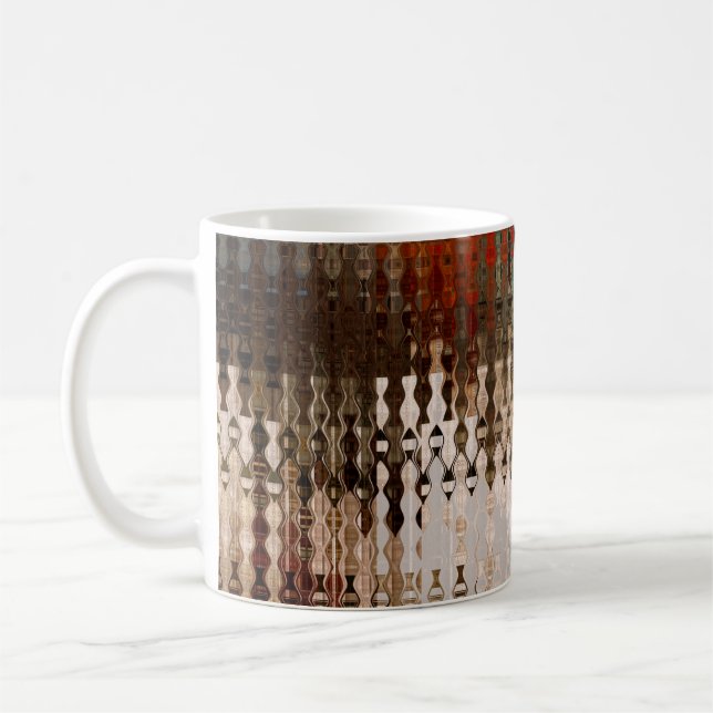 Baksida av bildskärmens färgfulla geometriska skär kaffemugg (Vänster)