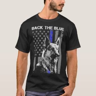 Baksida av den blå tunna blå Flagga K9-tyskt skeph T Shirt
