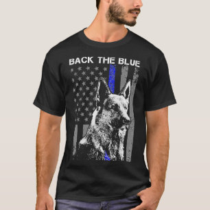 Baksida av den blå tunna blå Flagga K9-tyskt skeph T Shirt