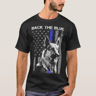 Baksida av den blå tunna blå Flagga K9-tyskt skeph T Shirt