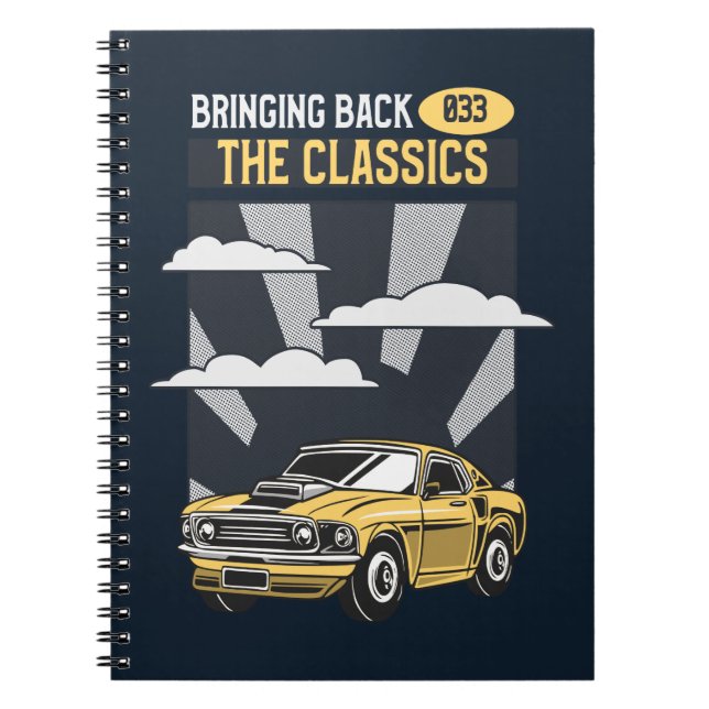 Baksida av den klassiska ryggmuskelbilen anteckningsbok (Framsidan)