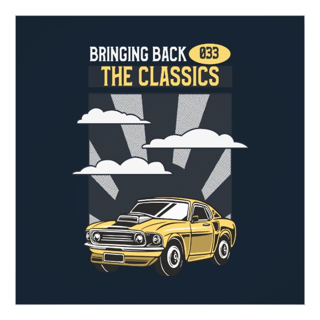 Baksida av den klassiska ryggmuskelbilen fototryck (Framsidan)