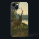 Baksida av Elk Tittar över Sjö<br><div class="desc">Bor du långt från naturen? Denna vackra och likväl klassiska bild av ge är ett fredligt intryck och färgen av älgen är korrekta,  vilket gör denna bild mycket realistisk. Skaffa den här naturkonsten på dina favoritprodukter!</div>