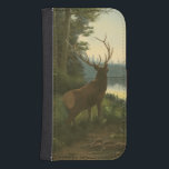 Baksida av Elk Tittar över Sjö Plånboksfodral För Samsung Galaxy S4<br><div class="desc">Bor du långt från naturen? Denna vackra och likväl klassiska bild av ge är ett fredligt intryck och färgen av älgen är korrekta,  vilket gör denna bild mycket realistisk. Skaffa den här naturkonsten på dina favoritprodukter!</div>