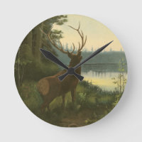 Baksida av Elk Tittar över Sjö