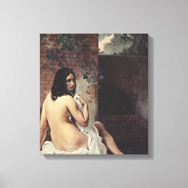 Baksida av en blogg (Francesco Hayez) Canvastryck (Framsida)