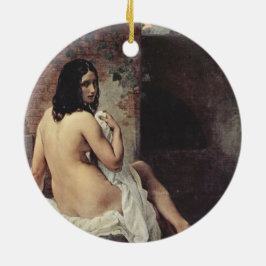 Baksida av en blogg (Francesco Hayez) Julgransprydnad Keramik
