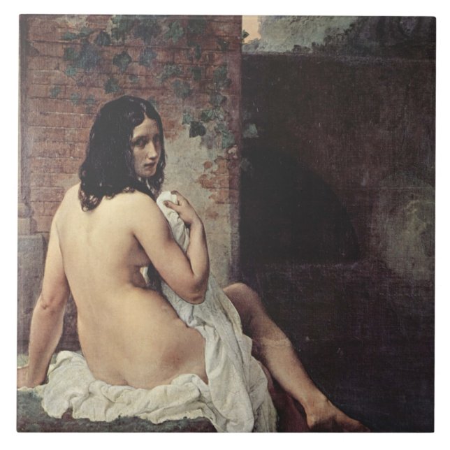 Baksida av en blogg (Francesco Hayez) Kakelplatta (Framsidan)