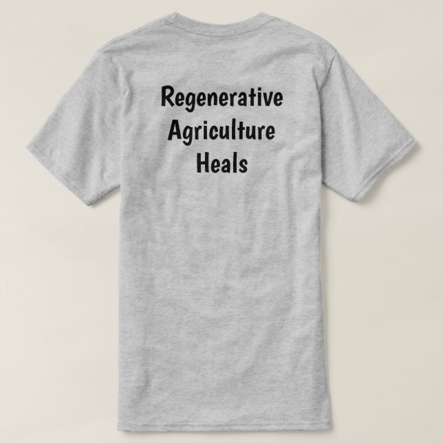 Baksida av grått Regenerativ Ag-vuxen T-shirt (Design baksida)