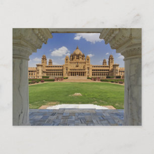 Baksida av hotell Umaid Bhawan Palace, Jodjpur. Vykort