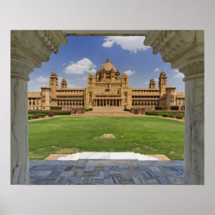 Baksida av hotellet Umaid Bhawan Palace, Jodjpur. Poster