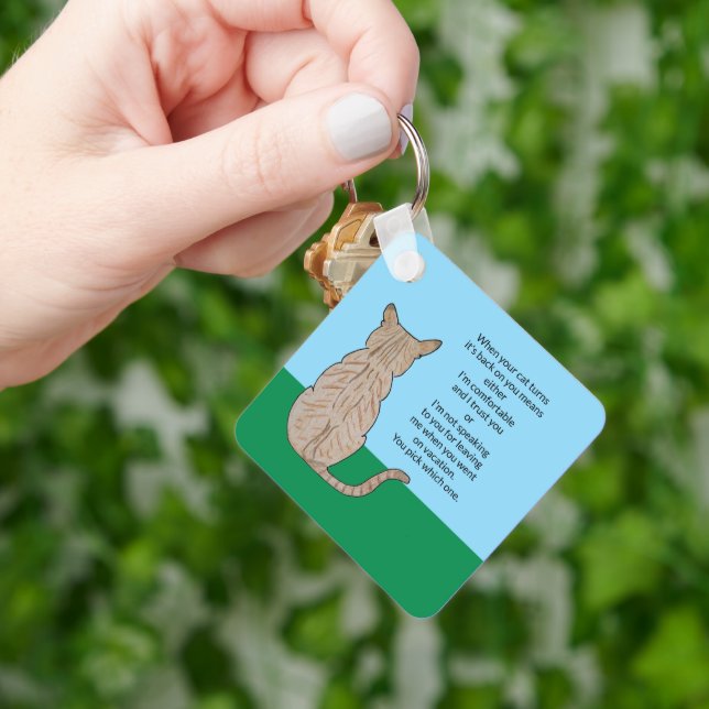 Baksida av katt möjliga betydelser nyckelring (Hand)