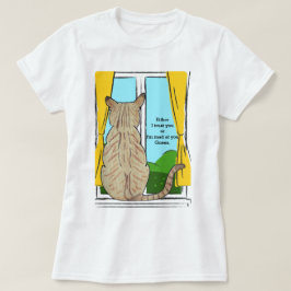 Baksida av Kattförtroende eller Galen Rund Klocka T Shirt