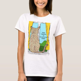Baksida av Kattförtroende eller Galen Rund Klocka T Shirt