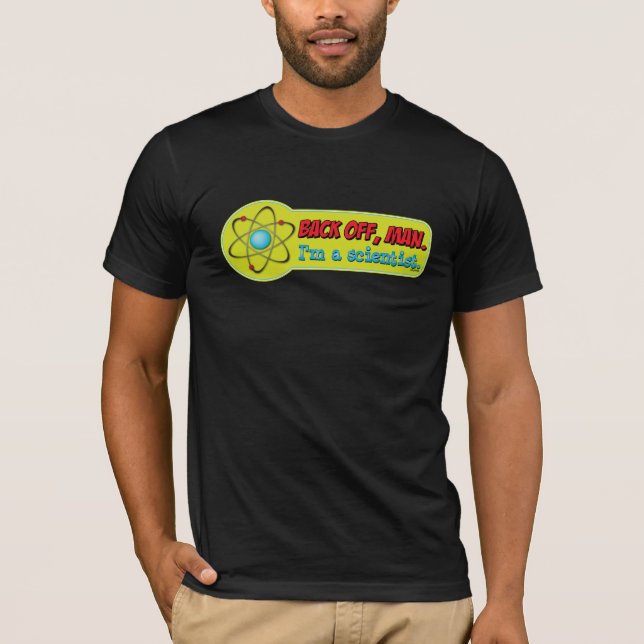 Baksida av, man. Mig förmiddag en scientist. Tee (Framsida)