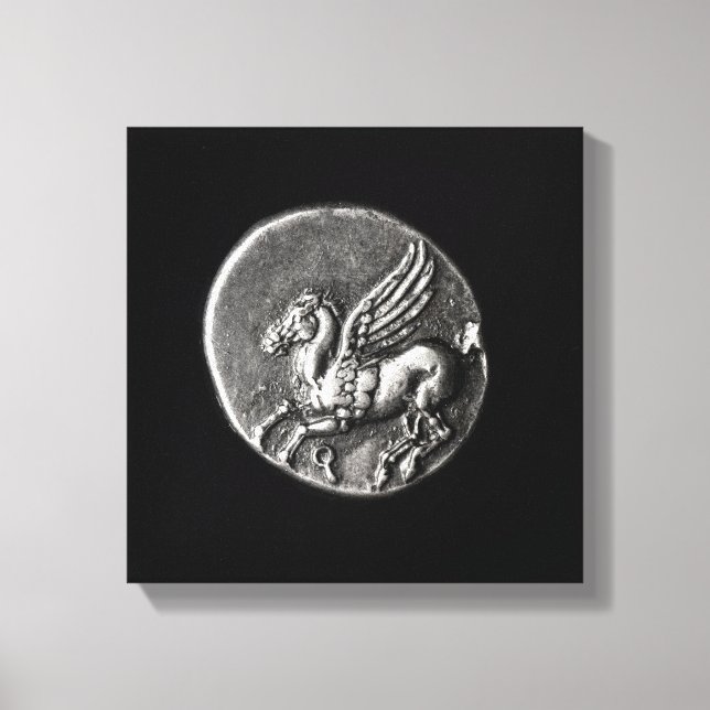 Baksida av mynt som skildrar Pegasus Canvastryck (Framsida)